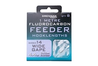 [DFFH18] DRENNAN FLUOROCARBON FEEDER HOOKLENGTHS SIZE 18 BARBED WIDE GAPE 2.6LB 1M 8und DFFH18