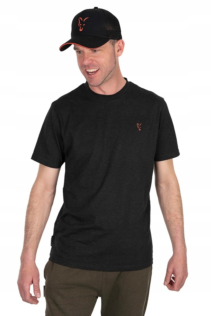 FOX COLLECTION T SHIRT BLACK/ORANGE TALLA L CCL180