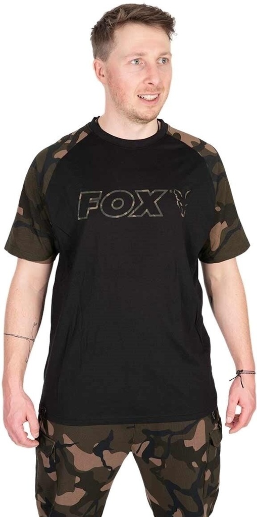 [CFX271] Fox Camo Outline Print T Shirt Black Size 2XL