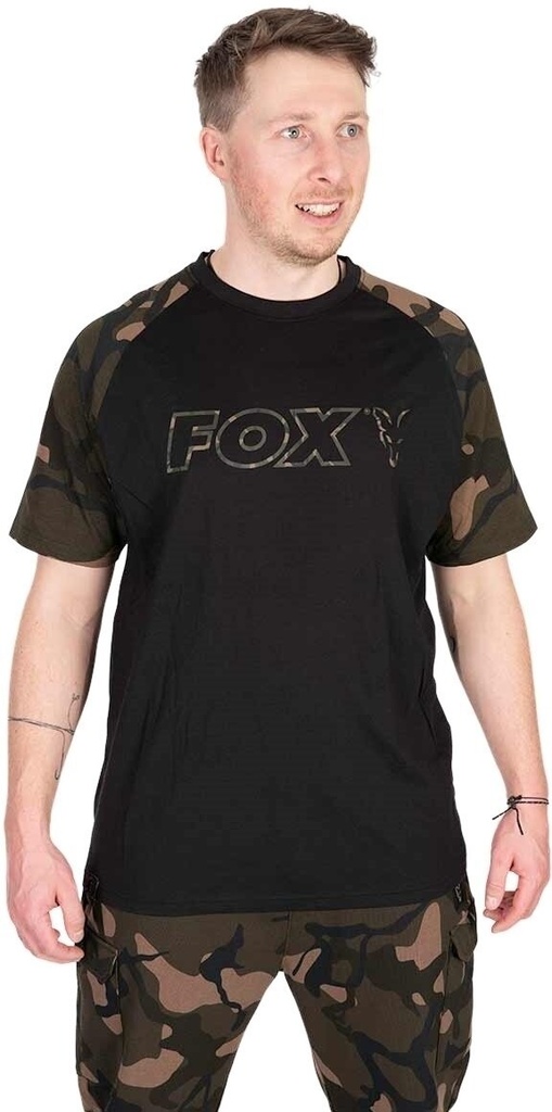 FOX CAMO OUTLINE PRINT T SHIRT BLACK SIZE M CFX268