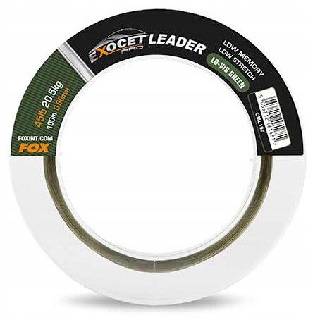 Fox Exocet Pro Leader Lo Vis Green 100m 0 60mm CML197