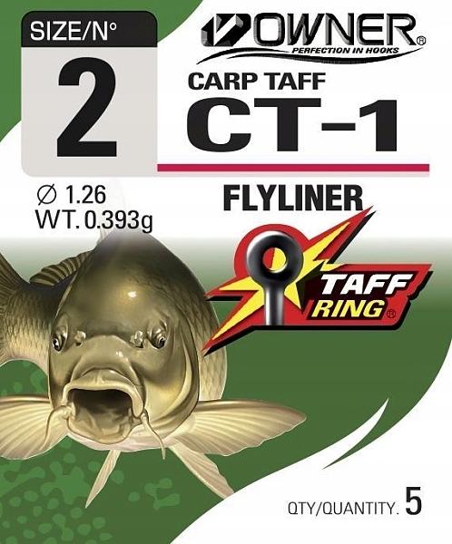 OWNER CARP HOOKS CT1 FLYLINER SIZE 8 CT108
