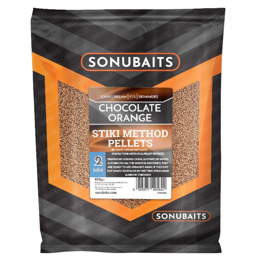 [S1800024] SONUBAITS CHOCOLATE ORANGE STIKI METHOD PELLETS 2MM S1800024