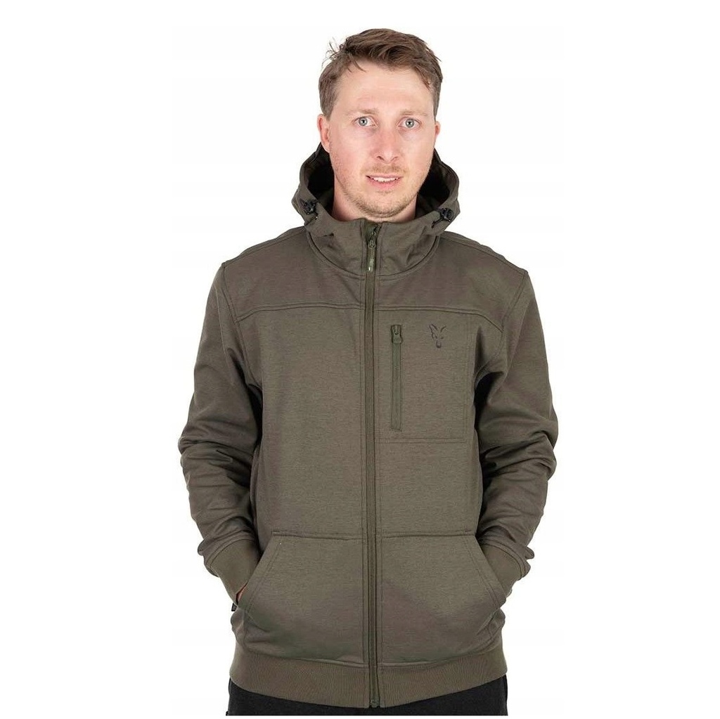 FOX COLLECTION SOFT SHELL JACKET GREEN & BLACK SIZE S CCL268