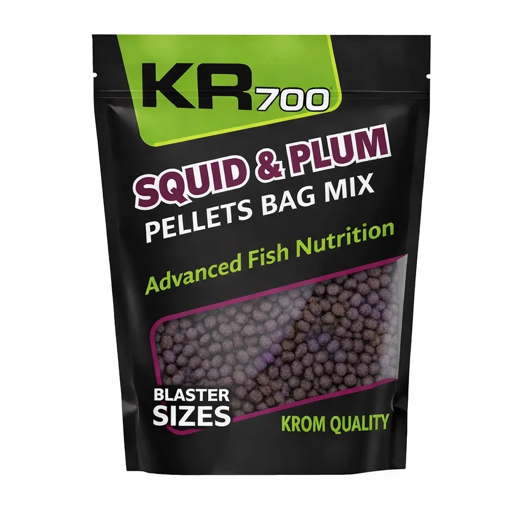 Krom Quality KR500 Pellets Bag Mix Squid & Plum 3/4'5/6mm 800g