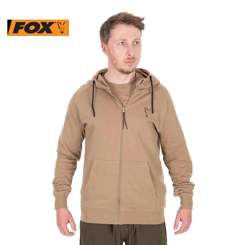 FOX COLLECION LW ZIPPED HOODY LIMITED TAN 2XL CCL314