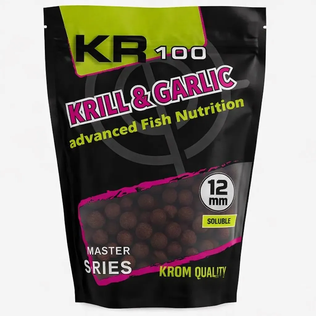 Krom Quality KR100 Boilies Solubles Krill & Garlic 12mm 800g