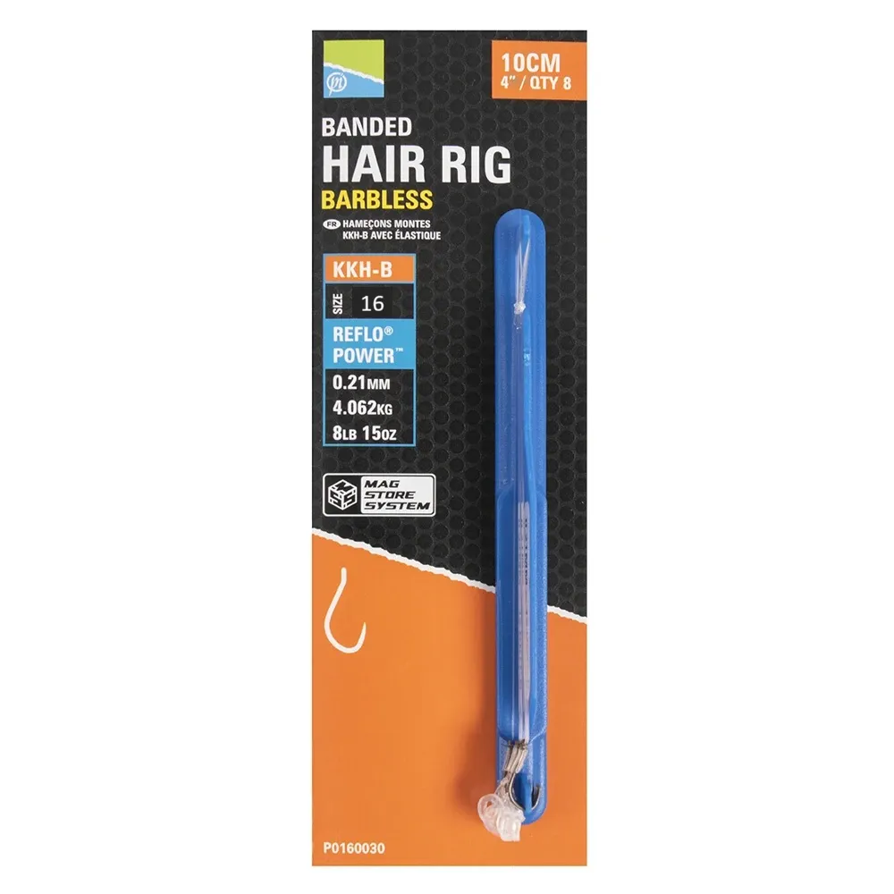 PRESTON INNOVATIONS KKH B BANDED HAIR RIGS 4in10CM SIZE 16 P0160032
