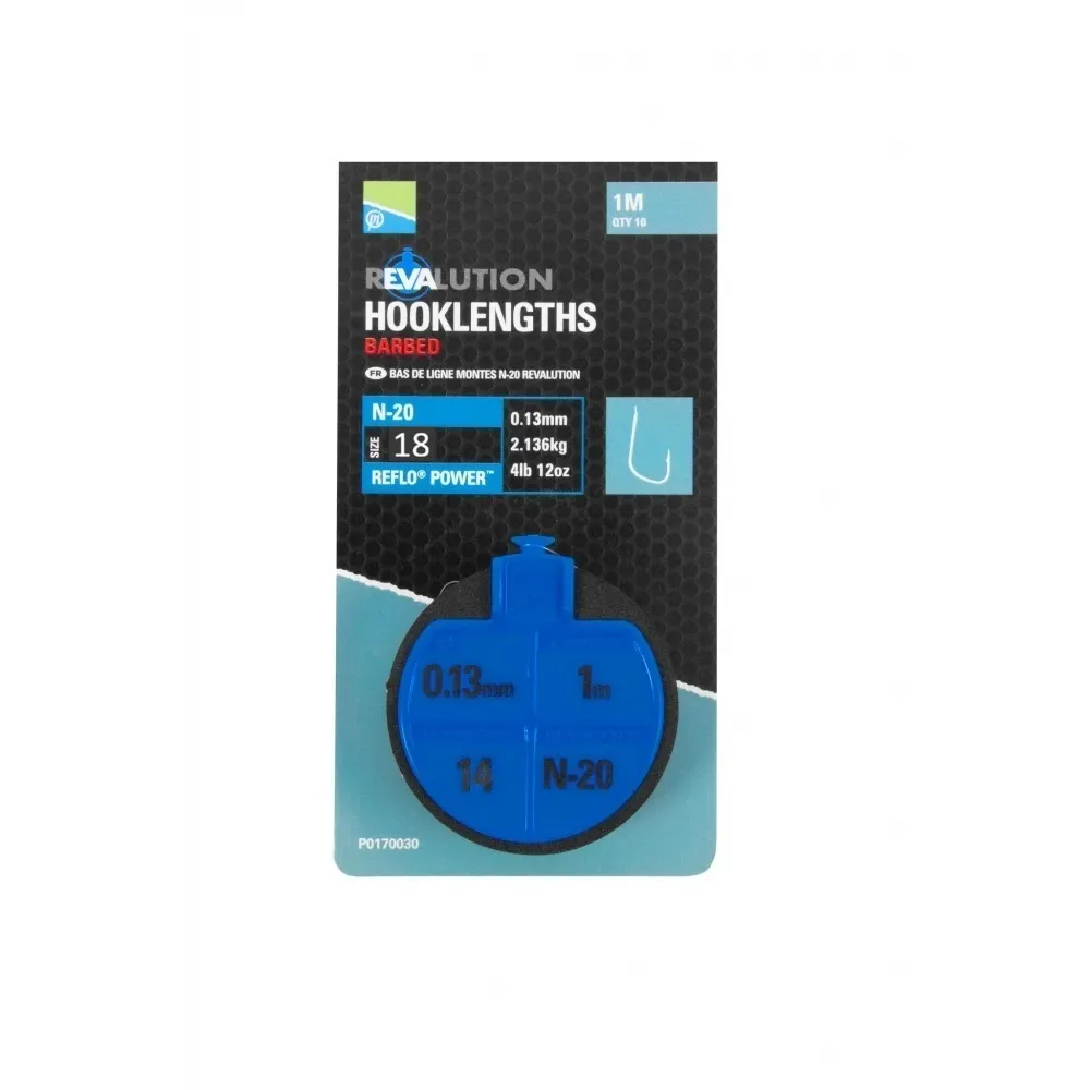 [P0170032] PRESTON INNOVATIONS REVALOTIUN HOOKLENGTHS N20 SIZE 18 P0170032