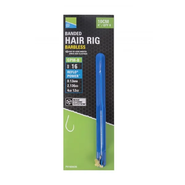 [P0160036] PRESTON INNOVATIONS BANDED HAIR RIG 4 10CM BARBLESS CPM B SIZE 16 P0160036