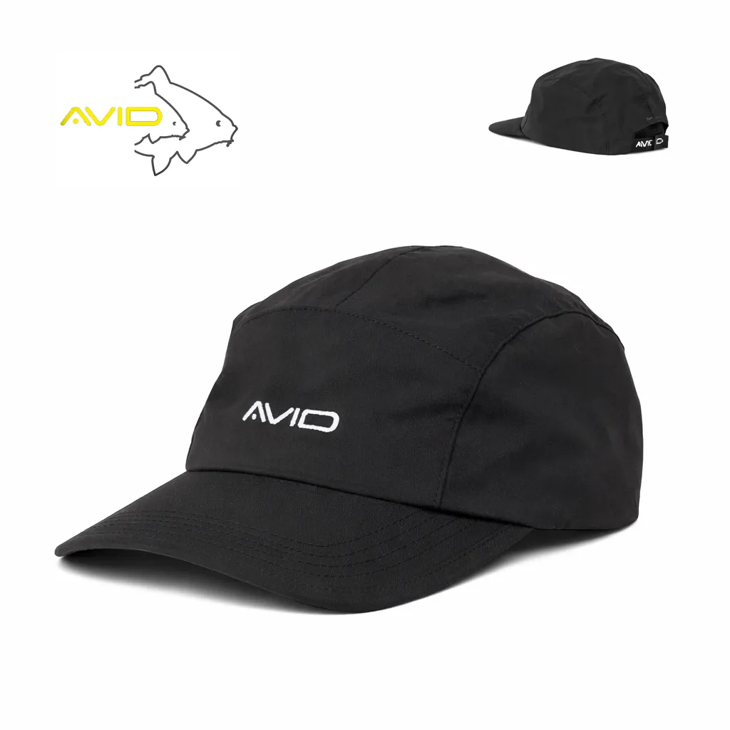 [A0620395] AVID CARP STEALTH BLACK WATERPROOF 5-PANEL CAP