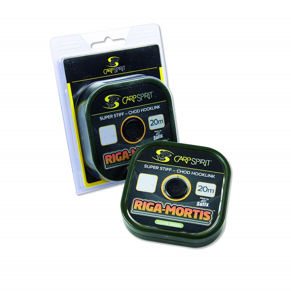 CARP SPIRIT RIGA MORTIS SUPER STIFF CHOD HOOKLINK  GREEN 25lb 11.3kg  20m ACS640055