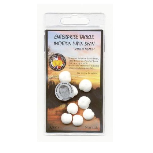 [ET73W] ENTERPRISE TACKLE IMITATION LUPIN BEAN WHITE SMALL & MEDIUM (4 + 4  UNIDADES) ET73W