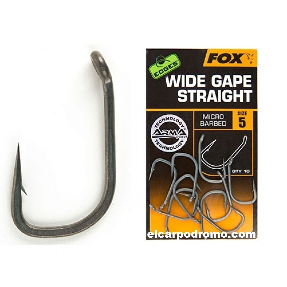 [CHK177] Fox Anzuelos Edges Arma Point Wide Gape Straight Size 6
