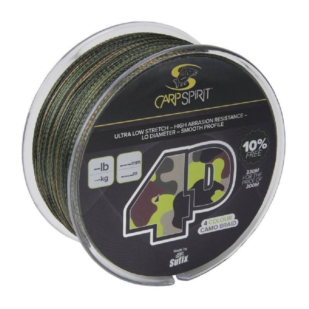 [CARP SPIRIT 4D CAMO BRAID 0,40 MM 1000 M] CARP SPIRIT 4D CAMO BRAID 0 40 MM 1000 M